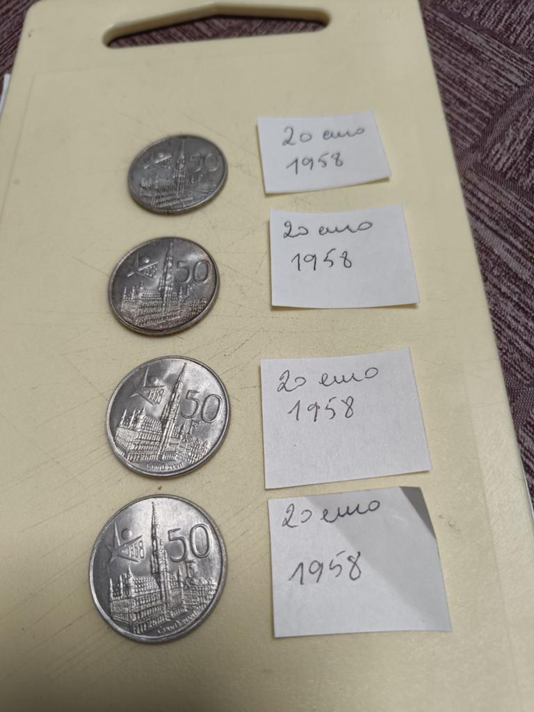 Zilver munt 50 Frank 1958, Postzegels en Munten, Ophalen, Zilver