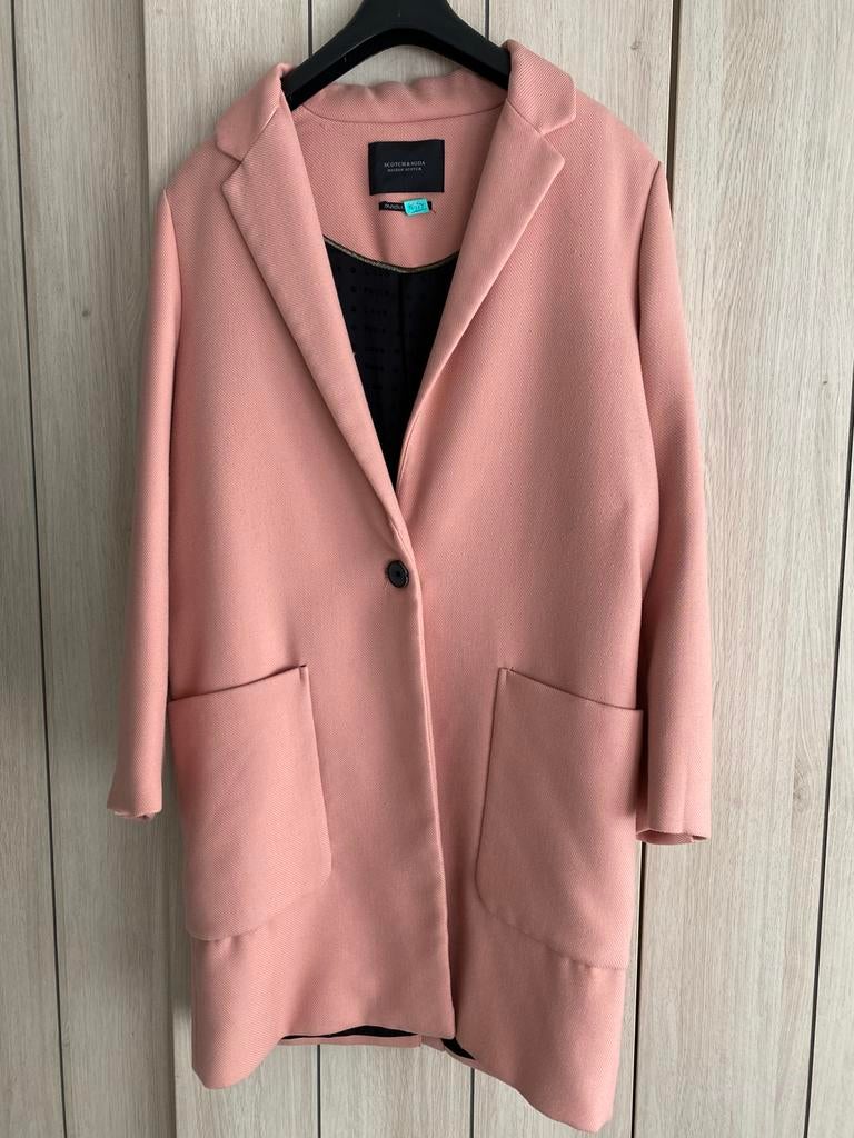 Scotch & Soda mantel zalmkleur roze maat 1 S 36-38, Ophalen of Verzenden, Zo goed als nieuw, Roze