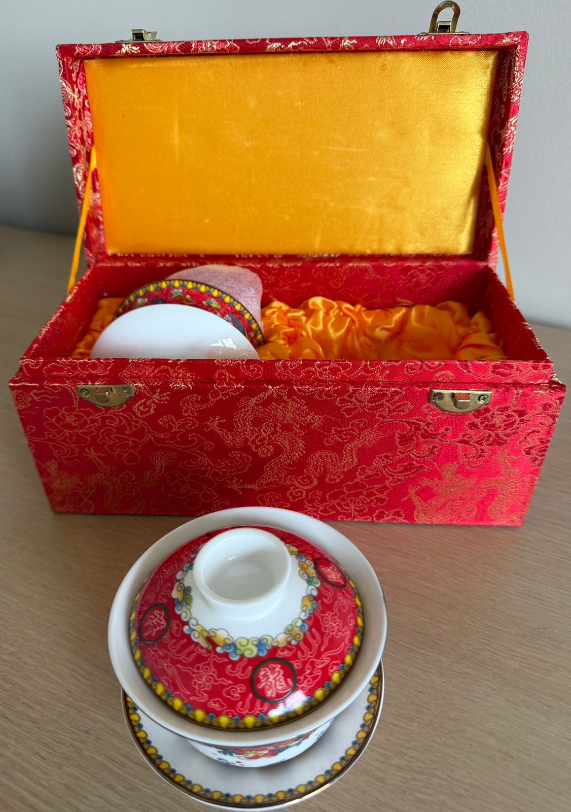 Gaiwan chinois — bol à thé en porcelaine avec couvercle, Enlèvement ou Envoi, Porcelaine