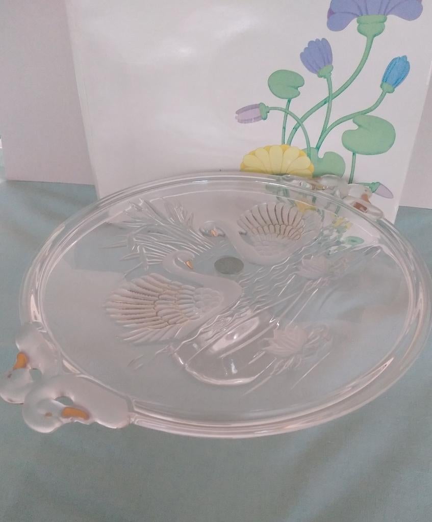 Grote schotel op voet (Original Walther Glas) 'Schwanensee', Ophalen, Glas