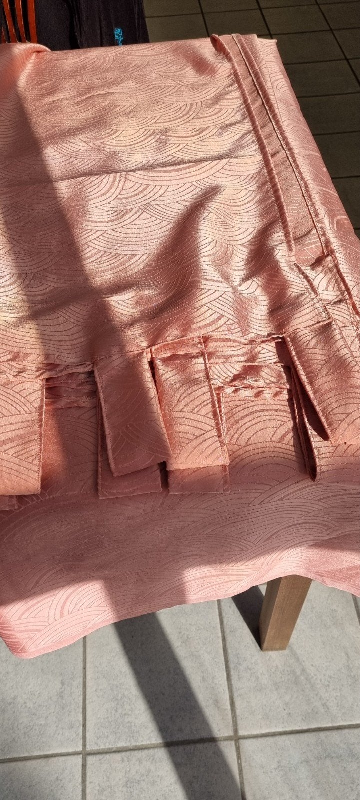 oudroze  satijnen gordijnen, Overgordijn, Zo goed als nieuw, Roze, 240 cm