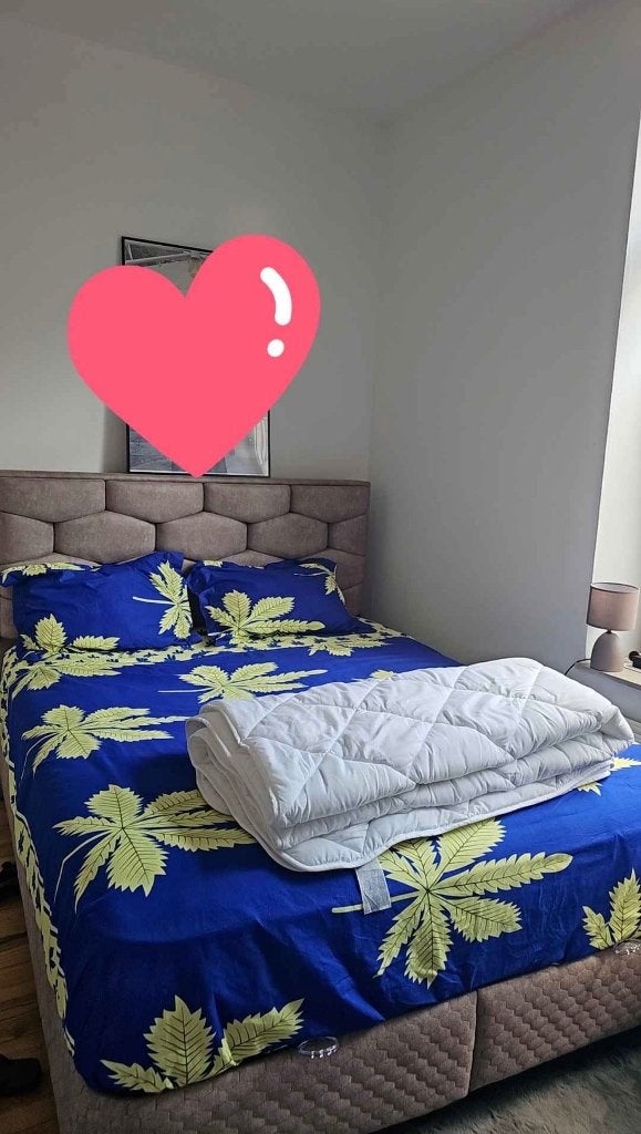 ART springboxbed + matras en topmatras, Ophalen, Beige, Zo goed als nieuw, Twijfelaar