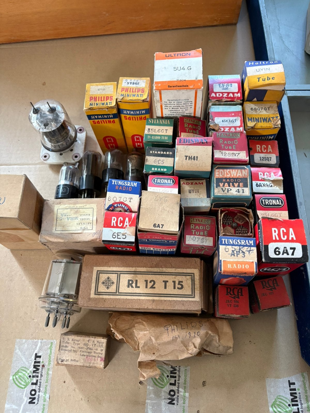 Set van ~35 buizen/lampen Telefunken, RCA, Philips, Military, Ophalen, Gebruikt