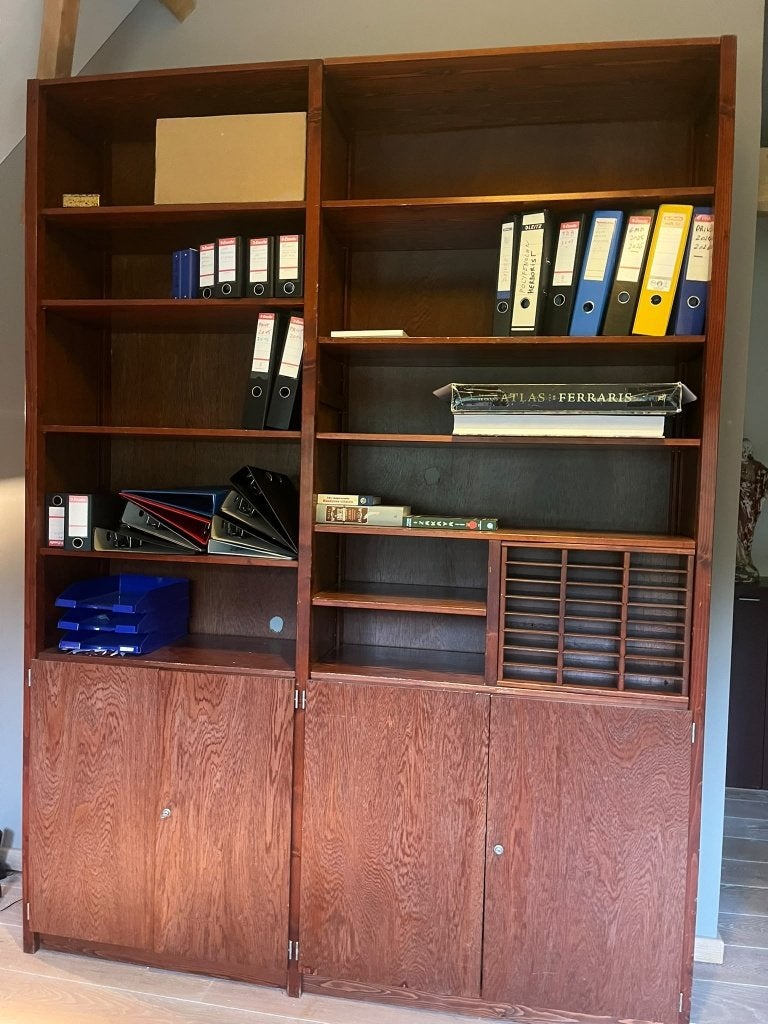 Modulaire grote Lundia kast Finse den mahonie H240/B185/D40, Maison & Meubles, Avec porte(s), 25 à 50 cm, 150 à 200 cm, Enlèvement