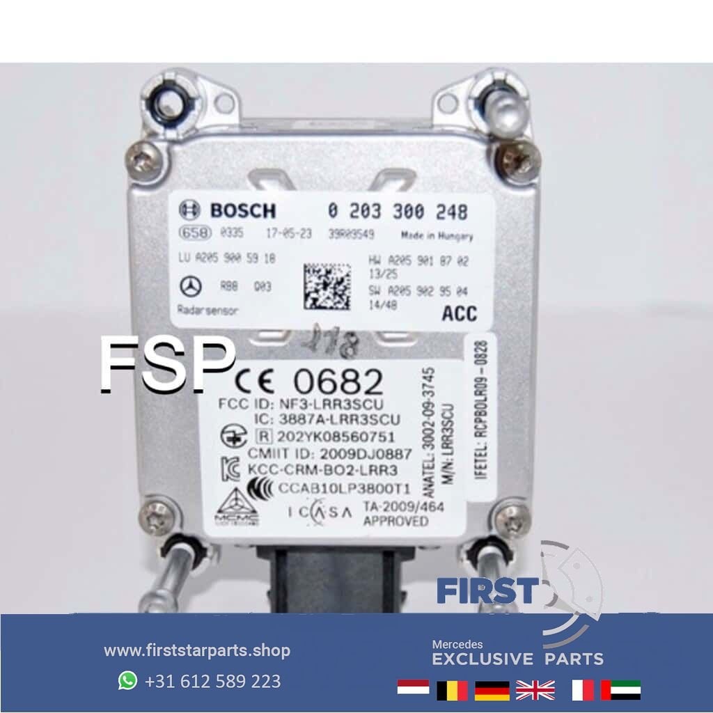 A 2059005918 Radar sensor Mercedes W205 C Klasse GLC W253 co, Gebruikt, -, Ophalen of Verzenden, -