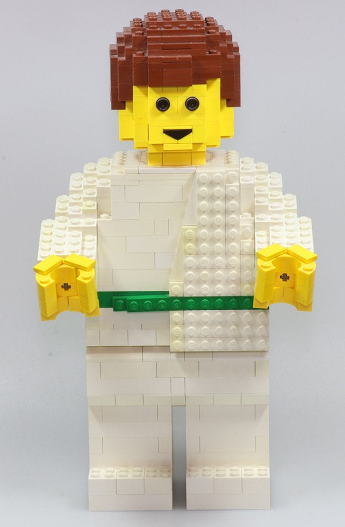 LEGO groot uniek beeld-bouwwerk gegraveerd met 'JENS' op rug, Ophalen of Verzenden, Gebruikt, Overige typen, Lego