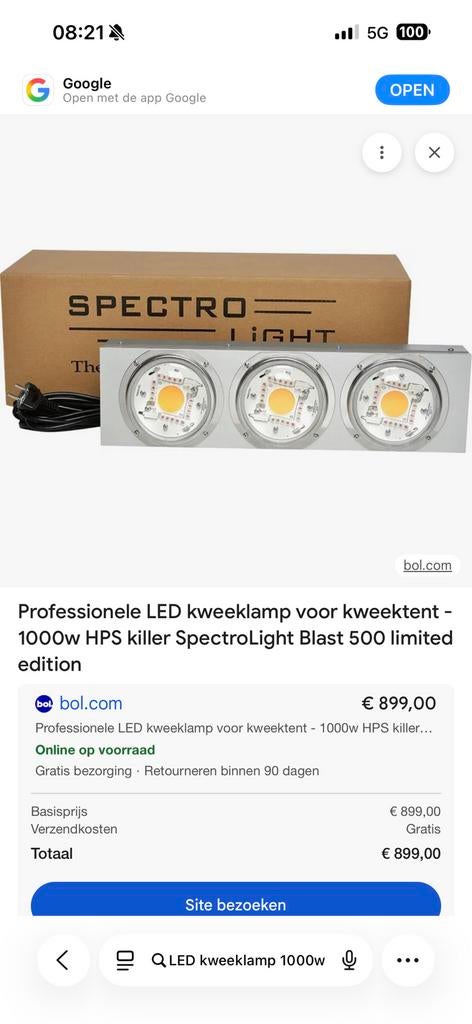 Proffesionele spectro kweeklamp bulb led 1000w, Verzenden, Zo goed als nieuw, Led