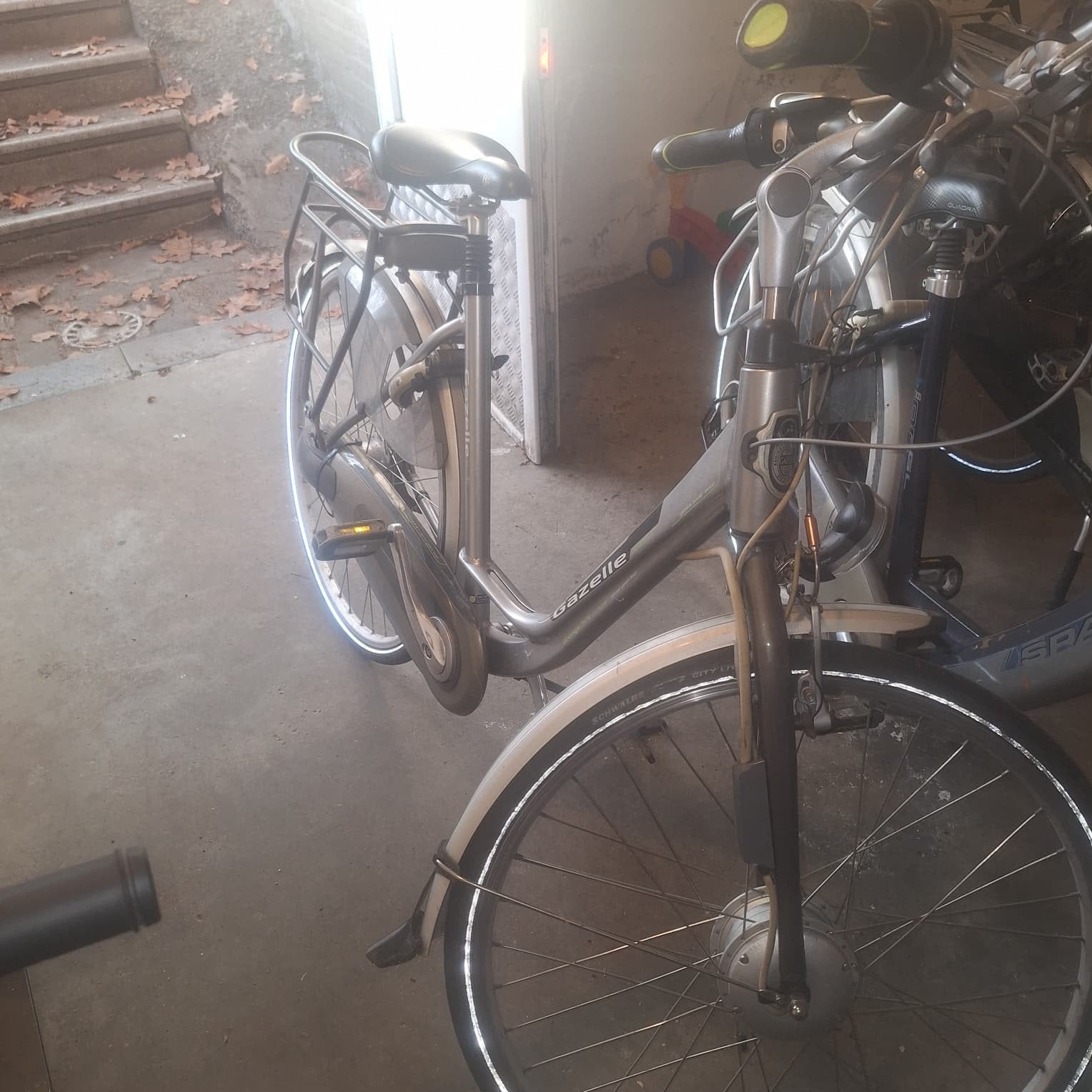 elektich fiets met step, Ophalen