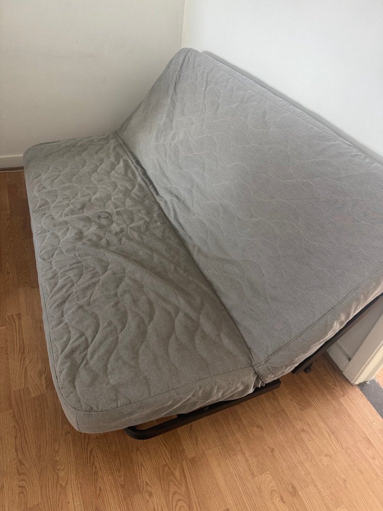 3-zits slaapbank, met foammatras/Knisa grijs/, Maison & Meubles, Canapés | Sofas & Chaises Longues, 200 à 250 cm, Enlèvement, Utilisé