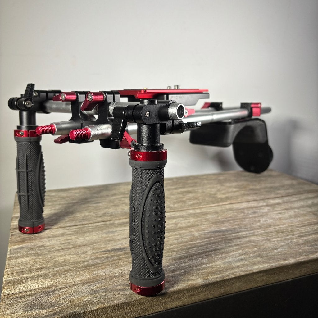 Falcon Eyes Schouderstatief VRG-S-2 – Video Rig met Rods, 125 cm of minder, Overige typen, Snelkoppelingsplaat, Ophalen of Verzenden