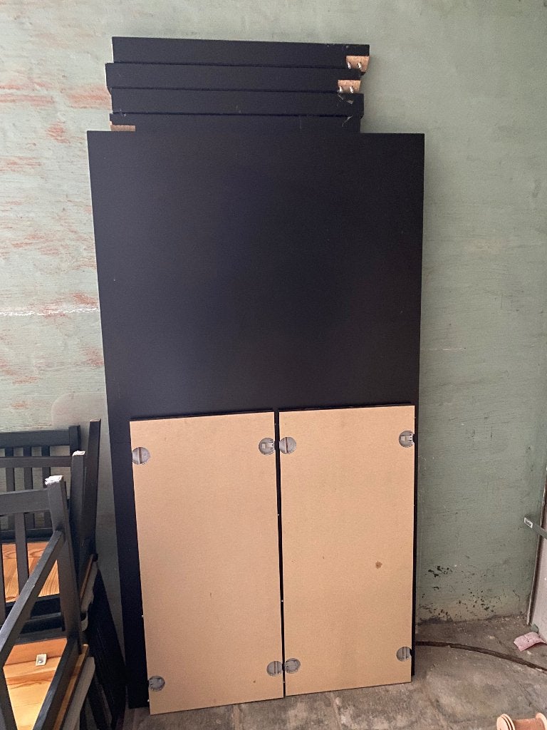 Zwarte eettafel, Ophalen, Gebruikt, 200 cm of meer, 50 tot 100 cm