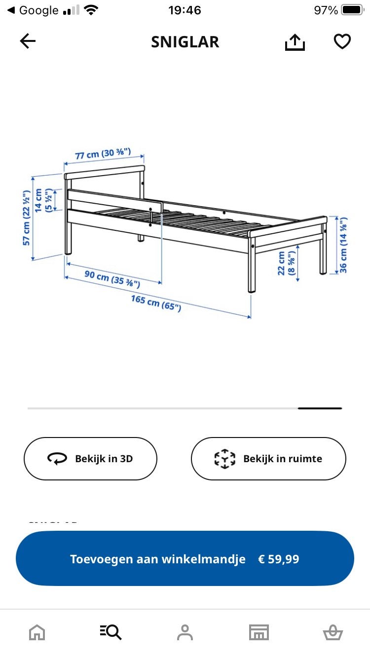 kinderbed ikea, Huis en Inrichting, Ophalen, Zo goed als nieuw