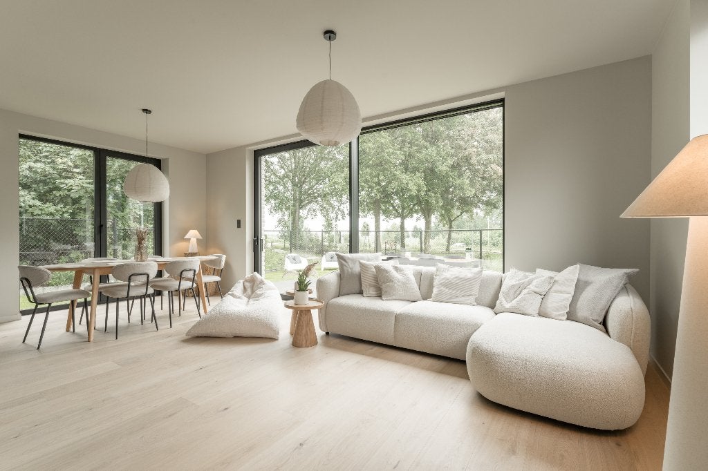 Hoekzetel beige (slechts 1 jaar oud), Huis en Inrichting, Ophalen, Zo goed als nieuw, Driepersoons, Hoekbank