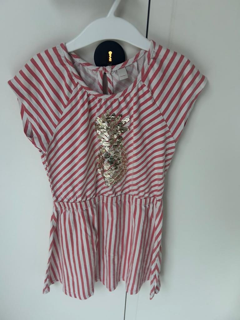 Rood wit gestreept kleedje - Esprit - mt 116, Kinderen en Baby's, Ophalen of Verzenden, Gebruikt, Meisje, Jurk of Rok