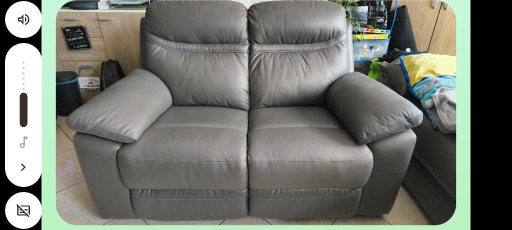 Divan 2 place en cuir, 75 à 100 cm, Comme neuf, Enlèvement, Contemporain et modern