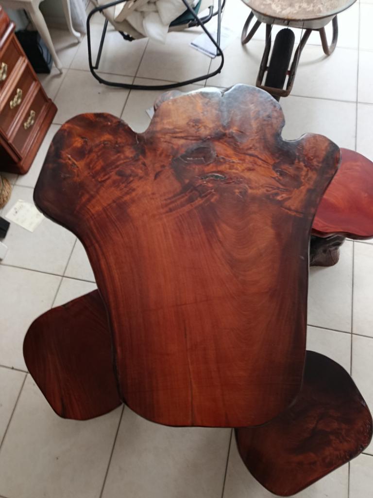 Unieke boomstamtafel / organische salontafel – massief eik, Antiek en Kunst, Ophalen
