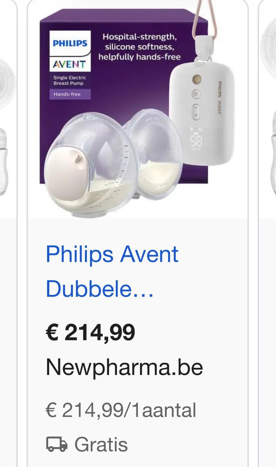 Philips avent dubbele elektrische borstkolf, Ophalen, Zo goed als nieuw, Borstkolf, Philips Avent