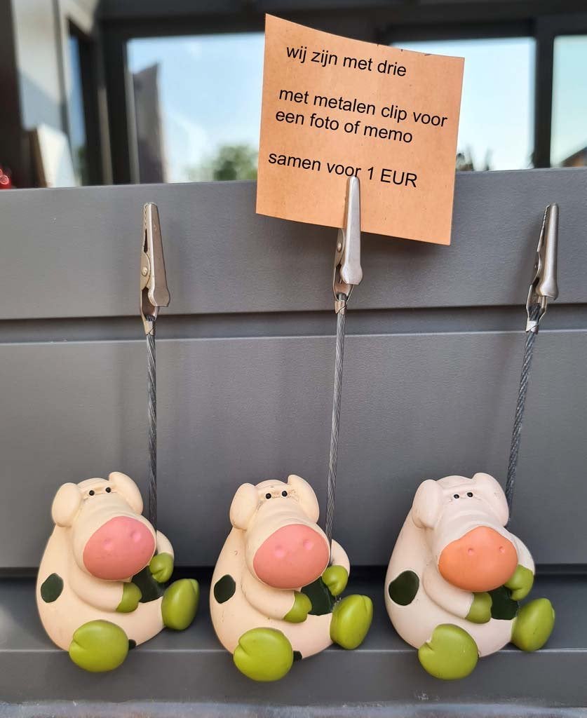 varkentjes met clip voor memo of foto, samen 1 EUR, Maison & Meubles, Enlèvement