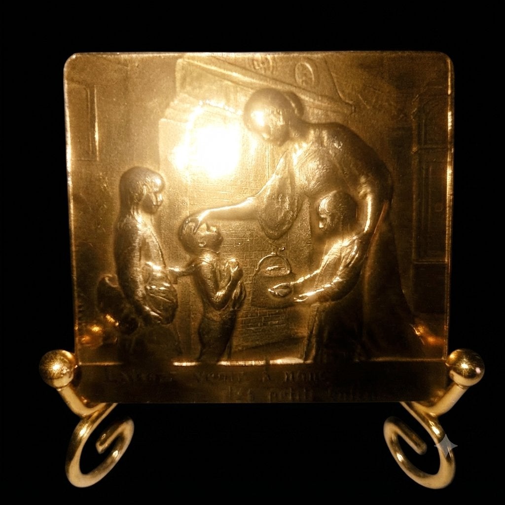 Plaquette en Bronze - Godefroid DEVREESE , SEULS" Art Belge, Enlèvement, Bronze