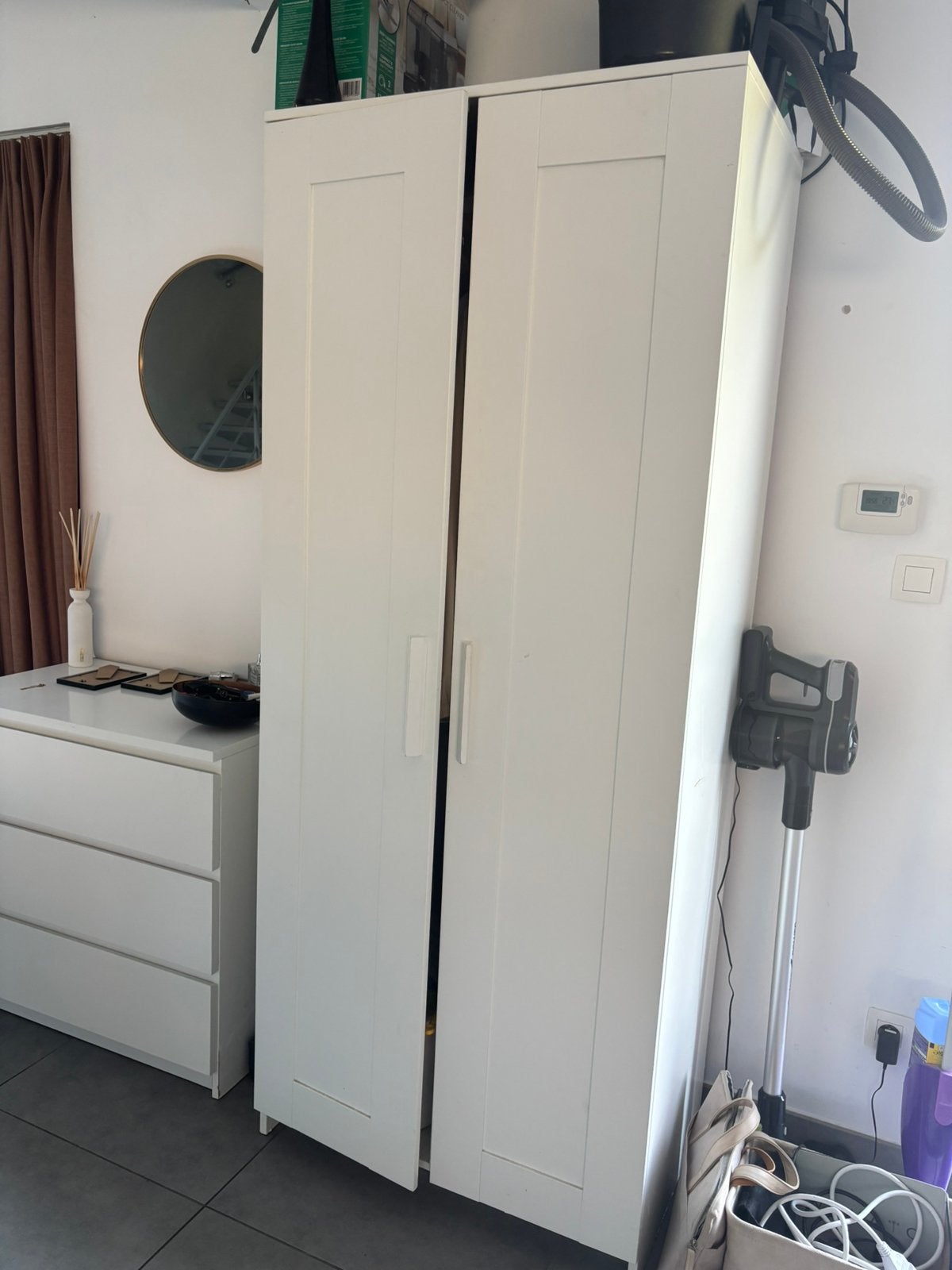 Witte kledingkast IKEA, Ophalen, Gebruikt, 50 tot 100 cm, 150 tot 200 cm