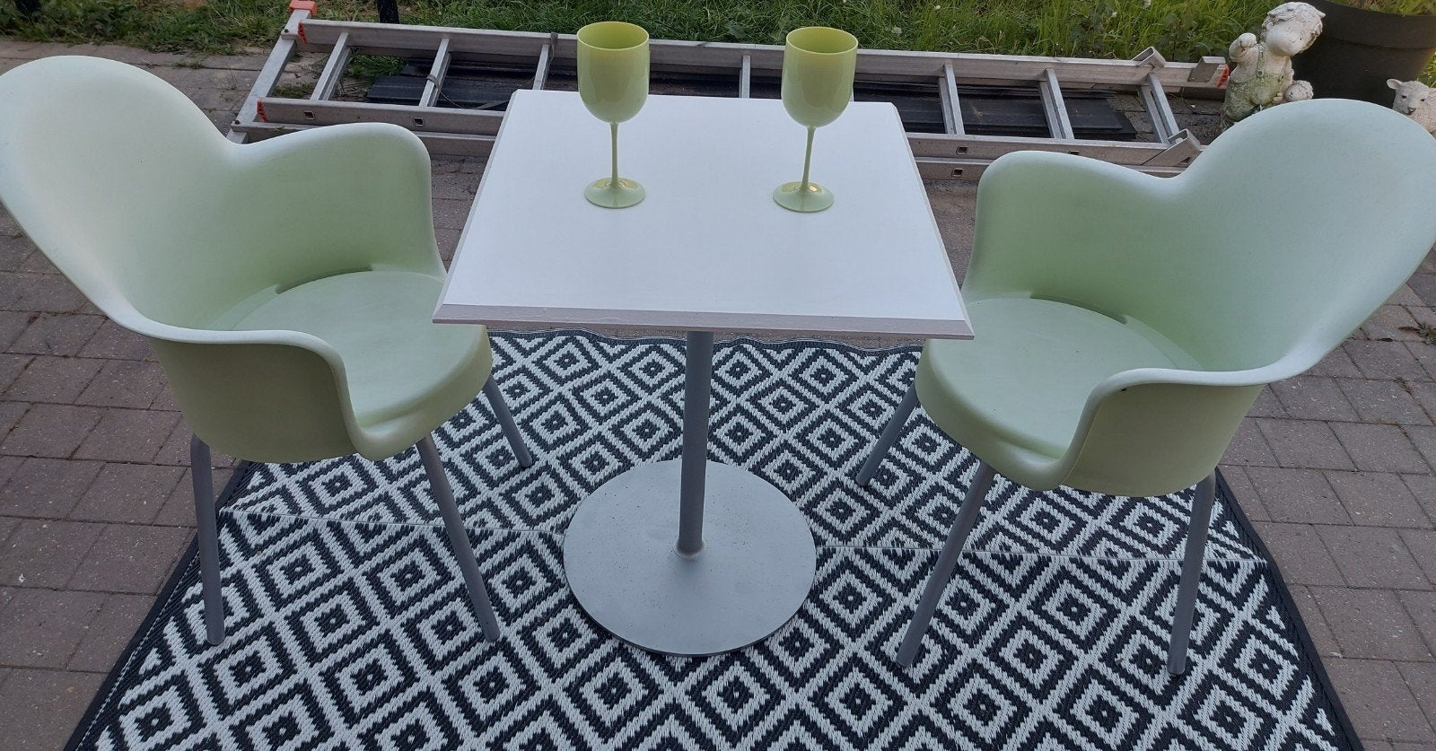 Bel ensemble jardin table/sièges Design Gogo Sintesi Vintage, Enlèvement, Bois