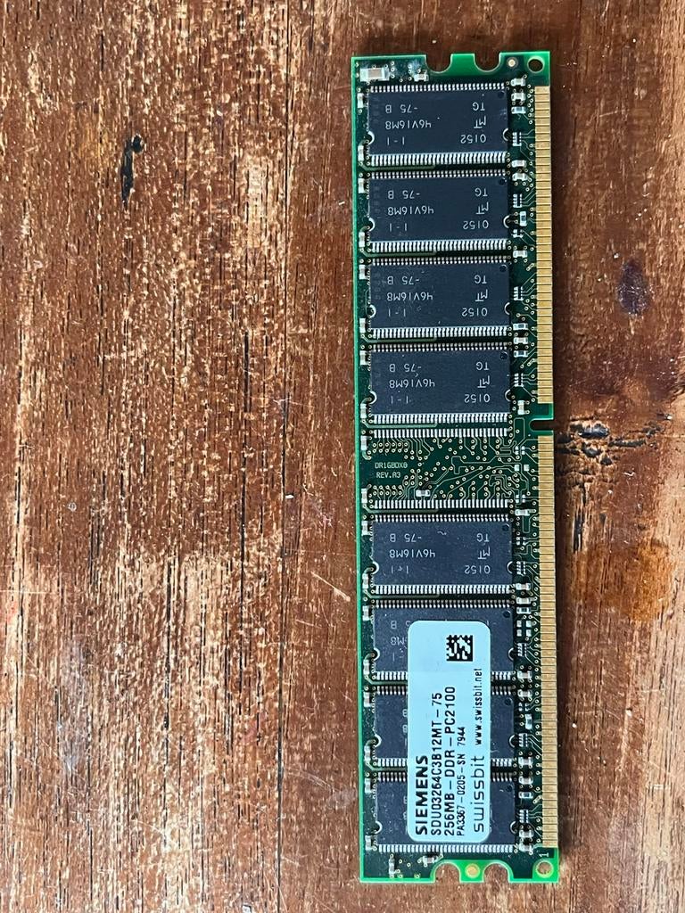 256mb ddr pc2100, Computers en Software, RAM geheugen, Ophalen, Zo goed als nieuw, DDR