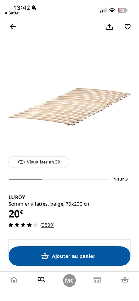 Sommier neuf  dans la boite 70x200, Maison & Meubles, Chambre à coucher | Matelas & Sommiers, Enlèvement, Comme neuf, Sommier