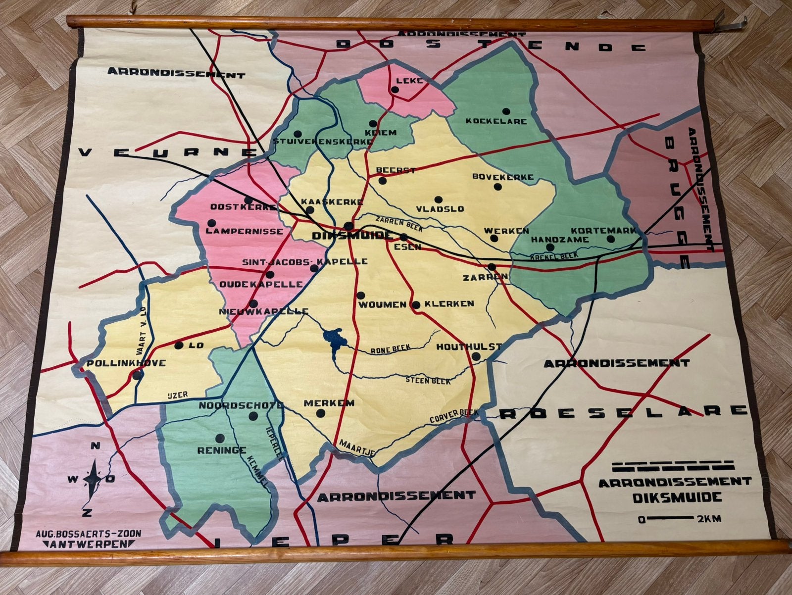 Oude schoolwandkaart, kanton Diksmuide., Enlèvement