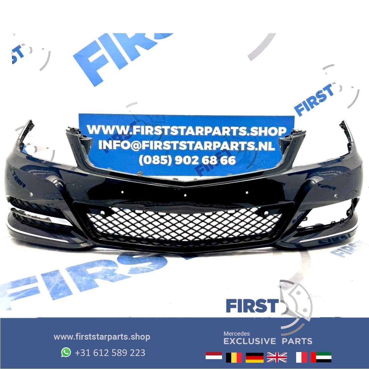 W204 C Klasse voorbumper zwart wit grijs bumper 2007-2014 or, Gebruikt, -, Voor, Ophalen of Verzenden