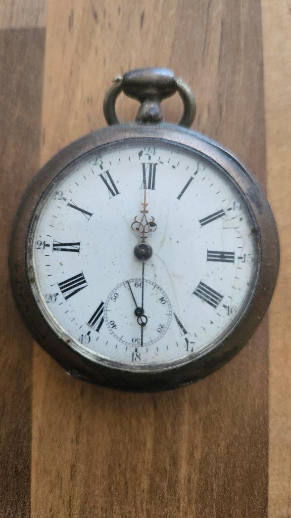 19e eeuwse zakhorlogewerken, Handtassen en Accessoires, Horloges | Antiek, Overige materialen, Zakhorloge, Voor 1900, Ophalen