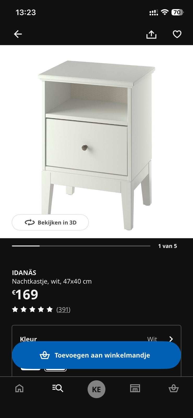 Idanas nachtkast ikea, Huis en Inrichting, Slaapkamer | Nachtkastjes, Zo goed als nieuw, Ophalen