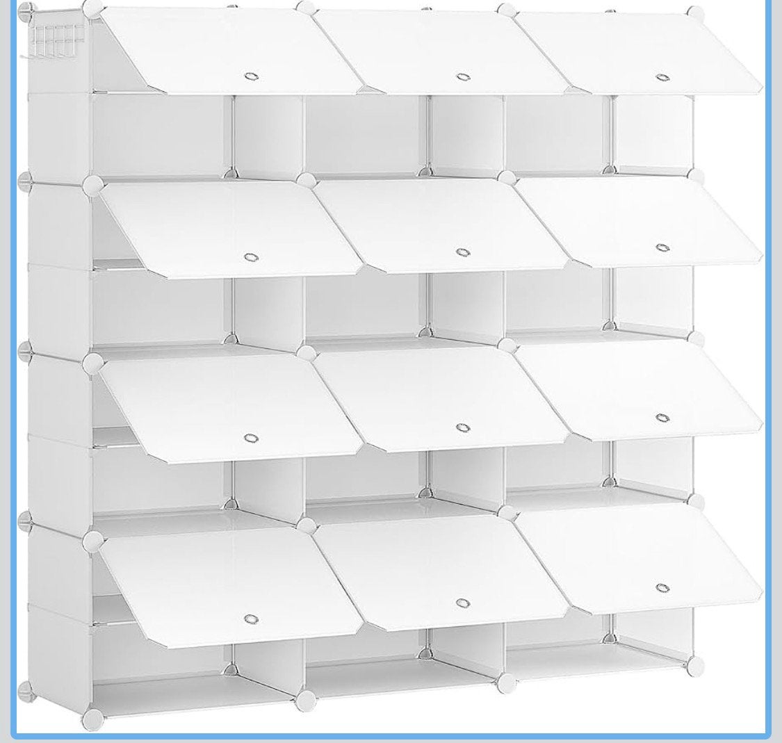 Étagère à chaussures HOOBRO avec 12 compartiments, blanc, Enlèvement ou Envoi, Neuf