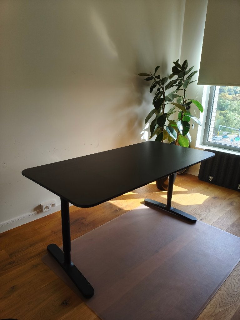 Bureau – zwart, 160x80 cm, IKEA BEKANT – In ideale staat!, Huis en Inrichting, Ophalen, Zwart, 180 cm, Zo goed als nieuw