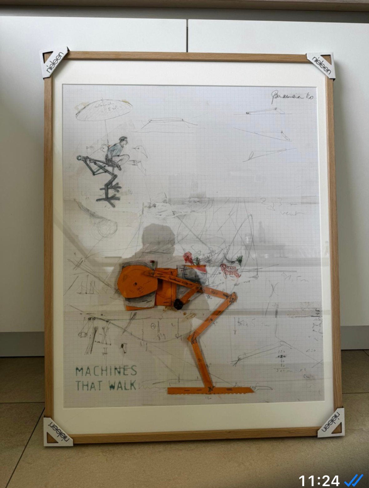 Zeefdruk panamarenko, Encadré, Enlèvement, Personnages et figures fantastiques, Lithographie