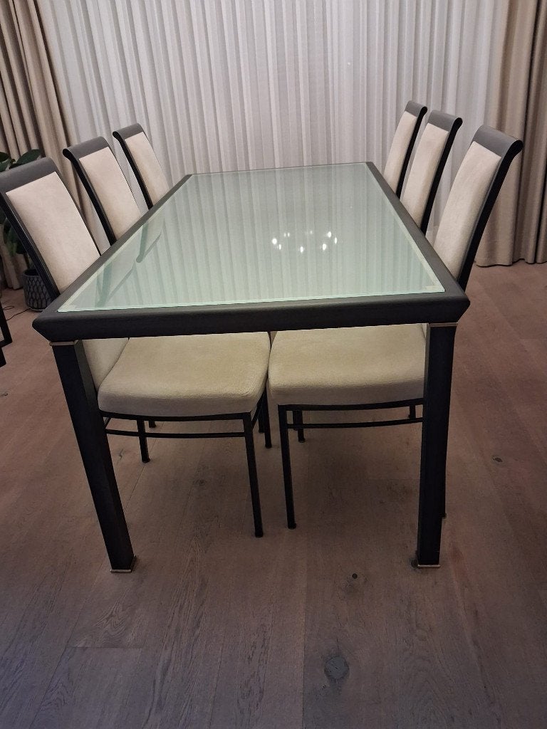 Tafel met 6 stoelen, Ophalen, Gebruikt, Glas, Vijf personen of meer