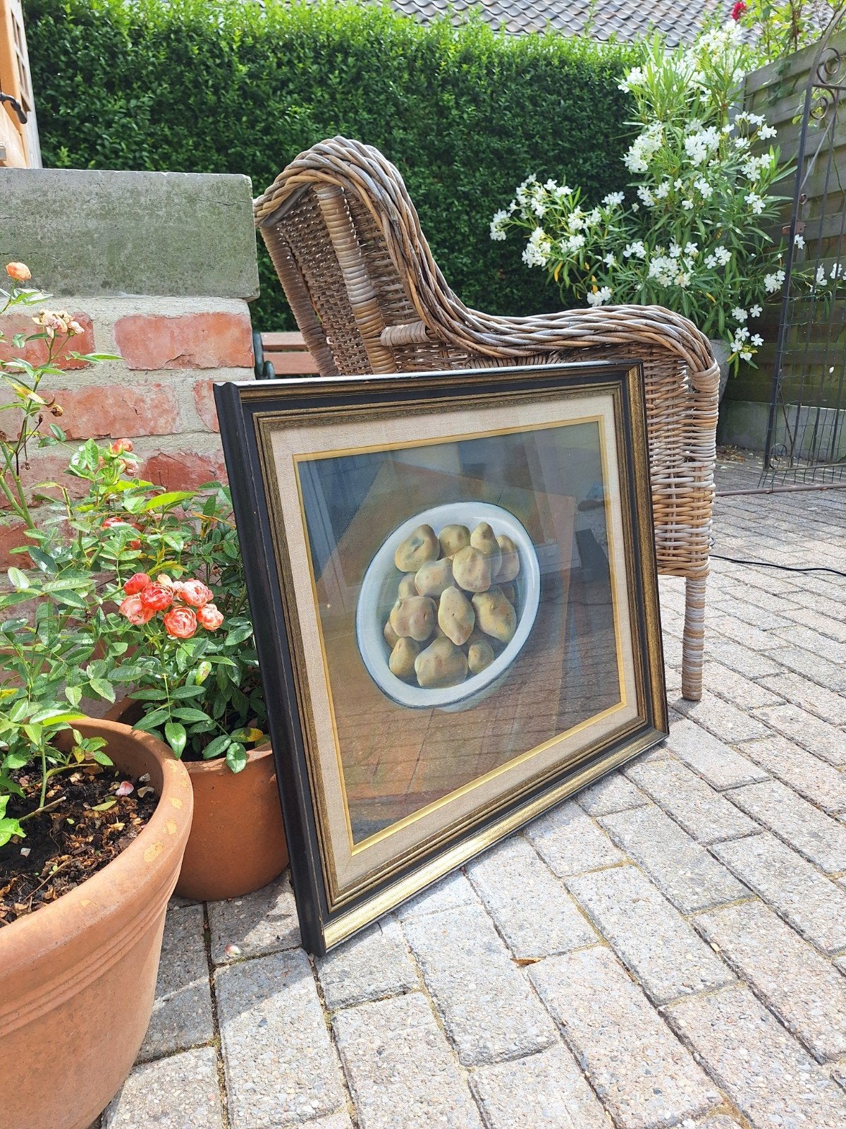 Prachtig schilderij in pastel van G. Frank de Craecke, Ophalen, Pastel, Stilleven