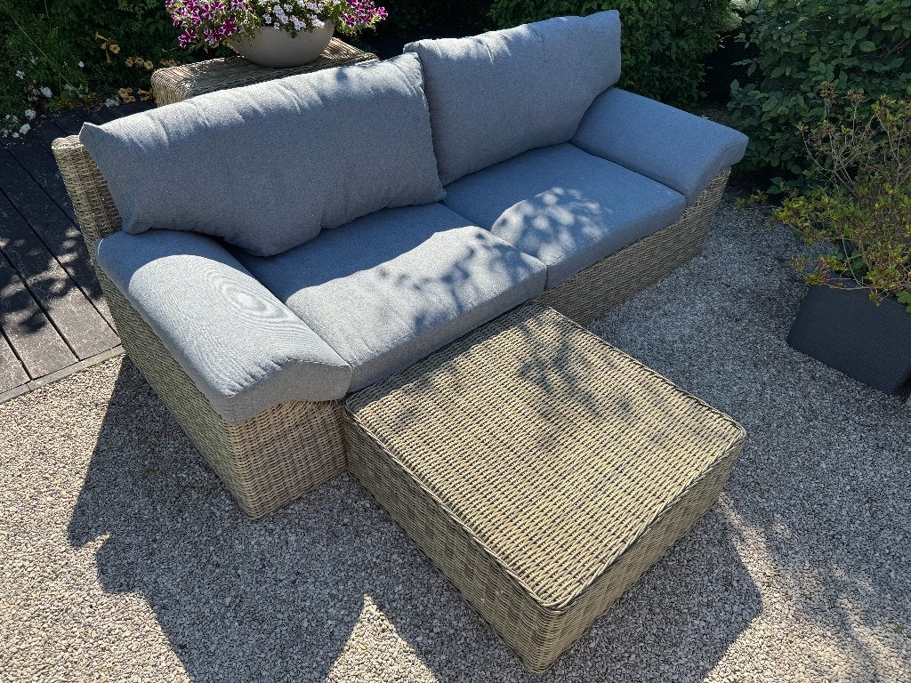 tuinmeubel loungeset loungebank zetel in zeer goede staat, Ophalen, Kunststof, Gebruikt, 3 zitplaatsen