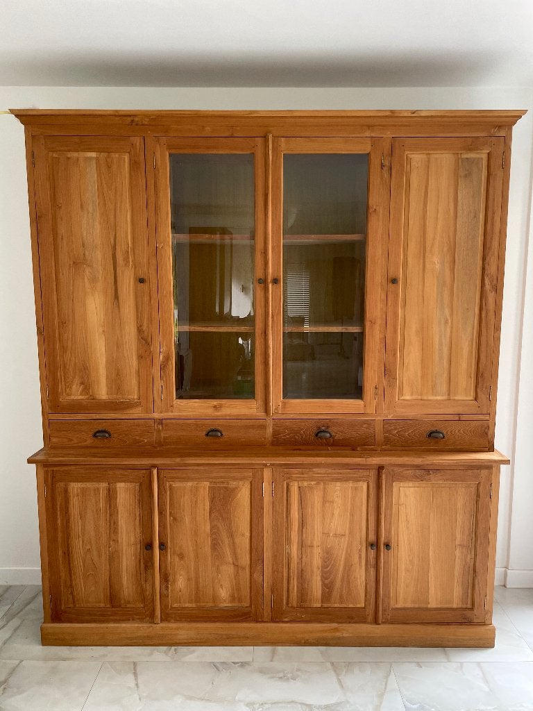 Teak vitrinekast Rive Bleue, Huis en Inrichting, Ophalen, Teakhout
