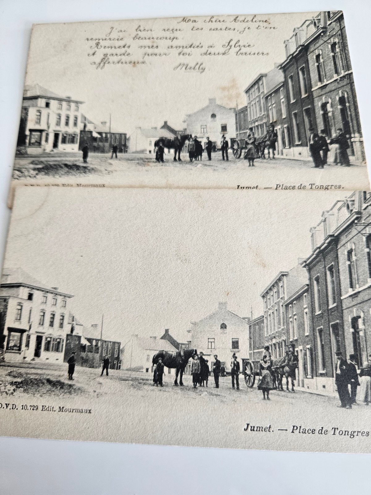 Cartes postales Jumet Place de Tongres, Envoi