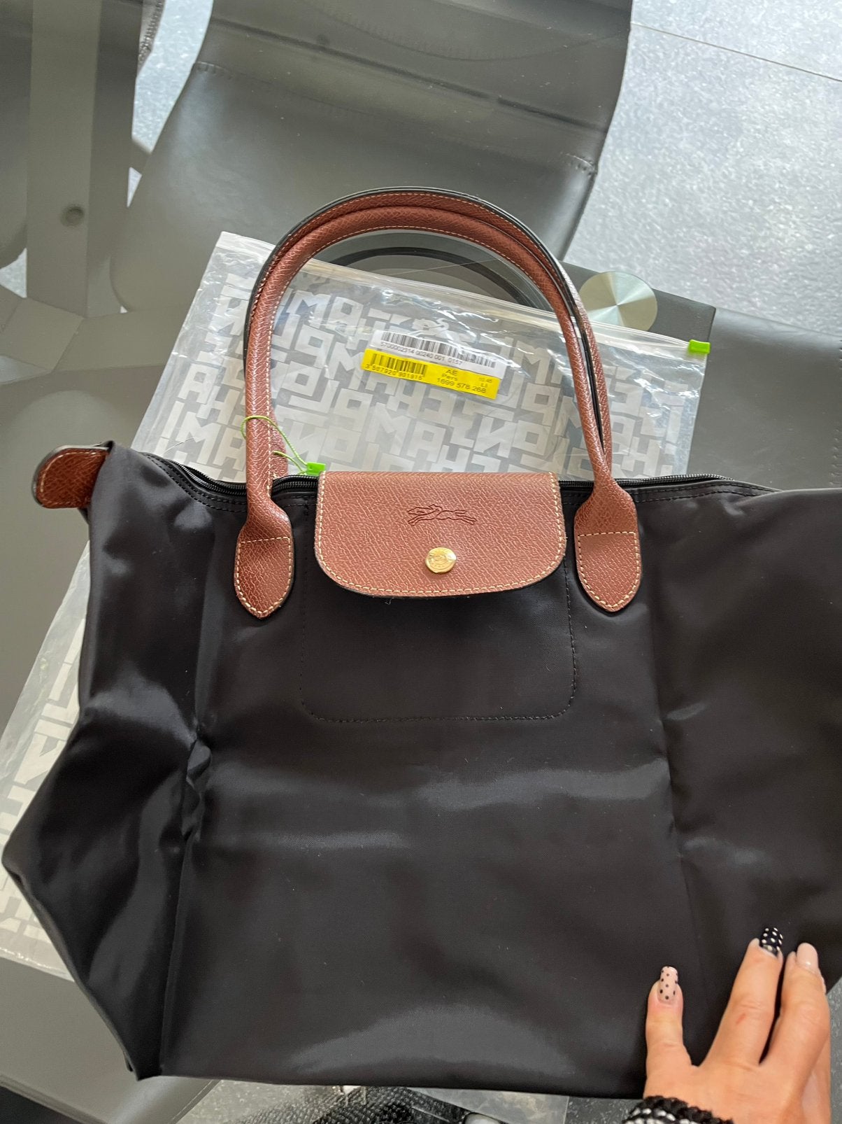 Le pliage taille L noir Longchamp, Handtassen en Accessoires, Ophalen of Verzenden, Nieuw, Zwart