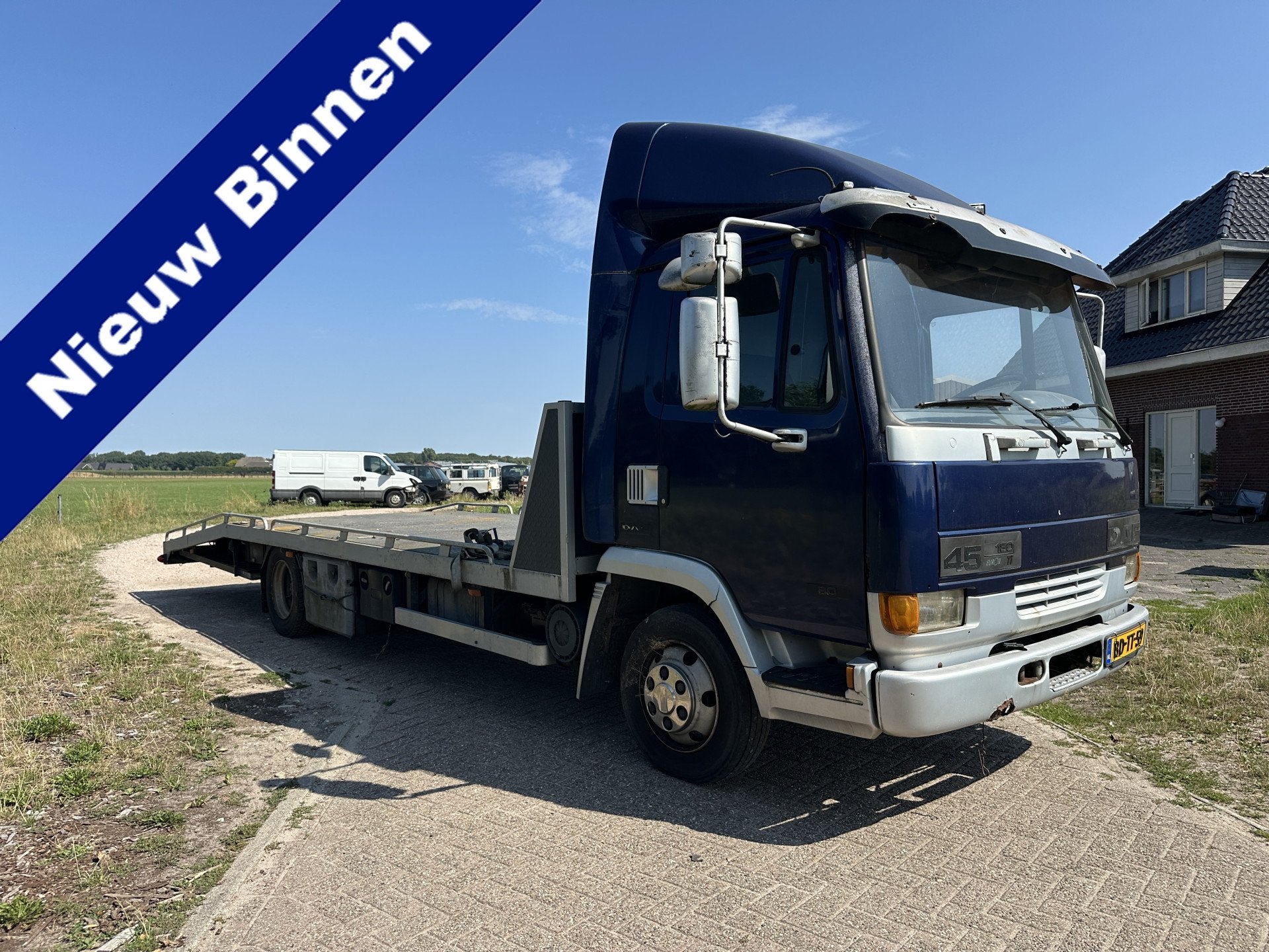 DAF 45 7.5T WITTEVEEN Autotransporter, Autos, Euro 2, Achat, 3 places, Bleu