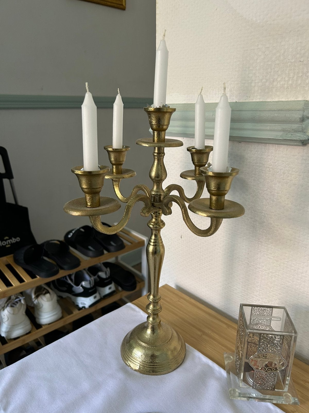 Goude 4 armige kandelaar, Ophalen of Verzenden