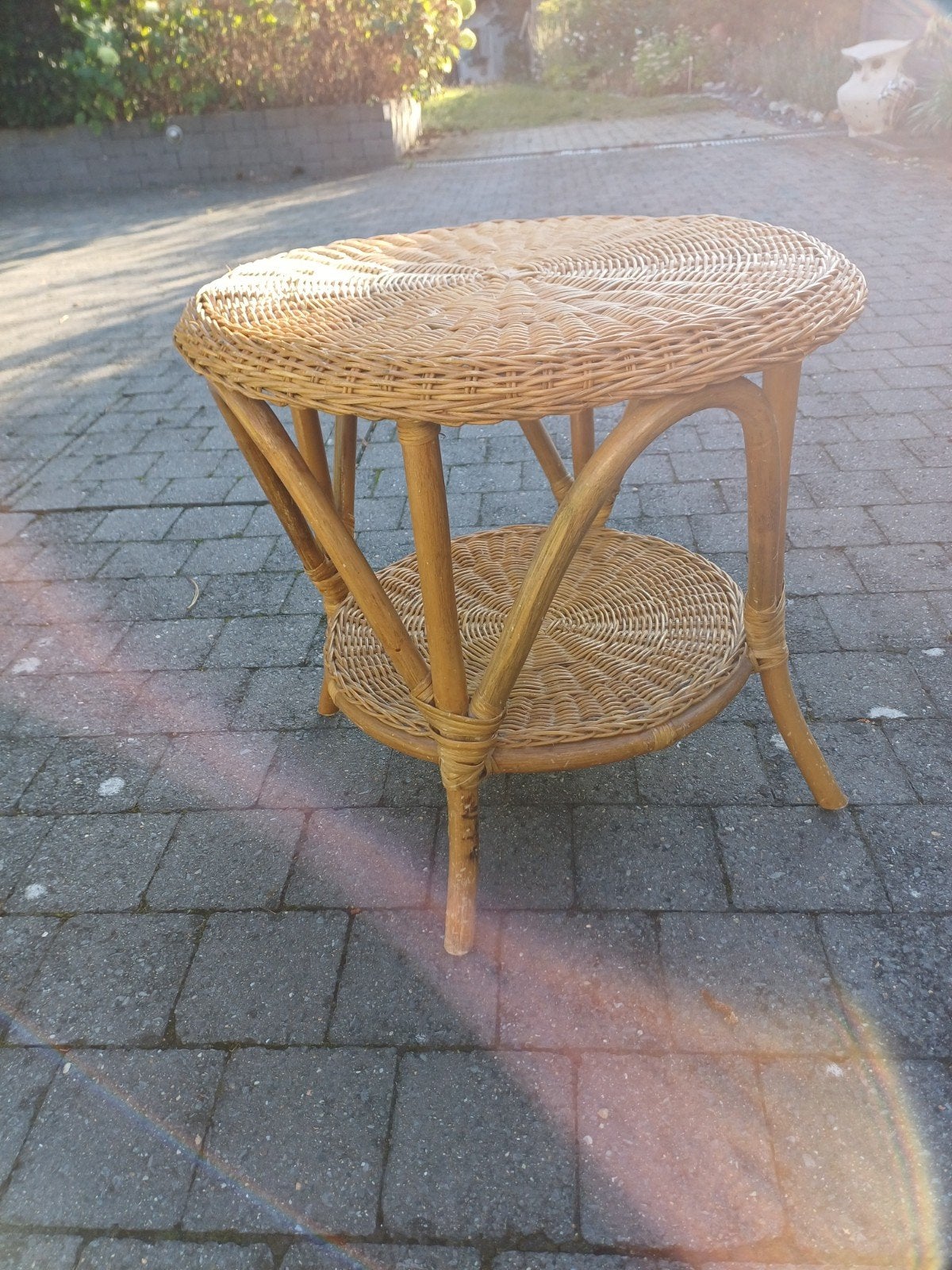 Table ronde en rotin, Enlèvement, Utilisé, Rond, Bois