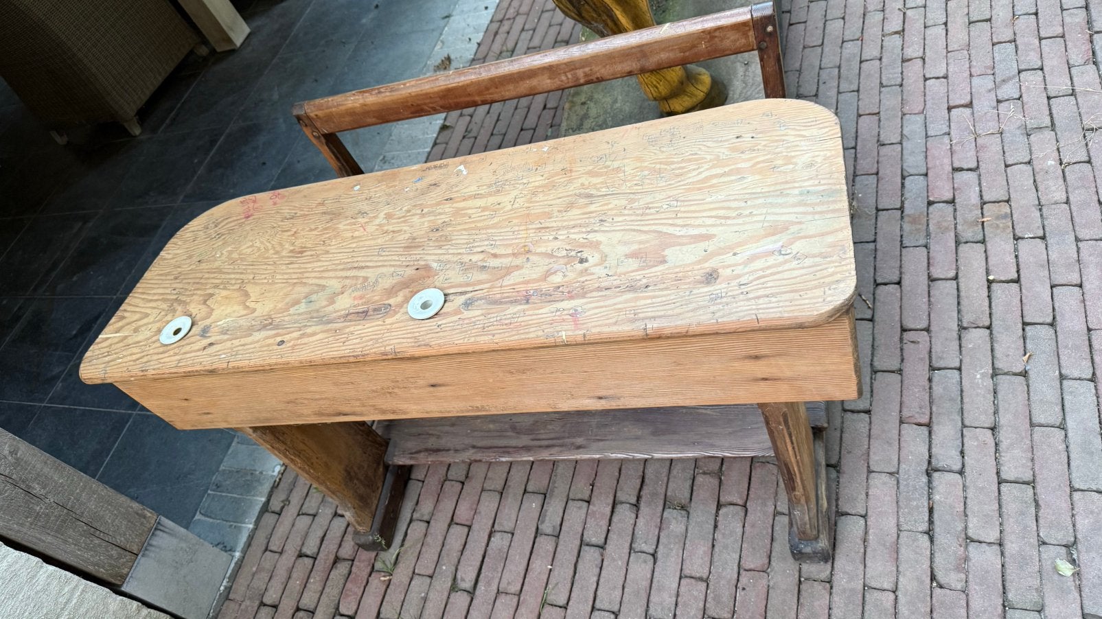 oude schoolbank, Huis en Inrichting, Ophalen, Gebruikt
