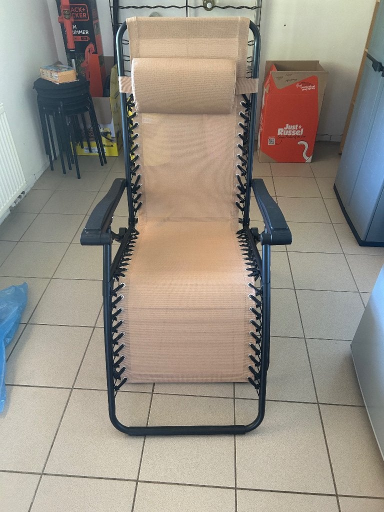 Lot 2 chaises jardin pliantes + table d’appoint, Comme neuf, Enlèvement, Autres matériaux, Sets de jardin
