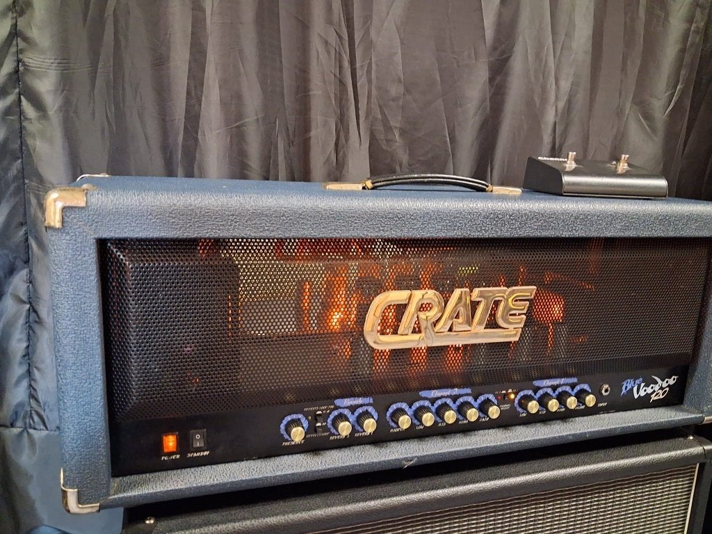 TE KOOP!!! CRATE BLUE VOODOO  120!!!, Musique & Instruments, Enlèvement, Utilisé, Guitare, 100 watts ou plus