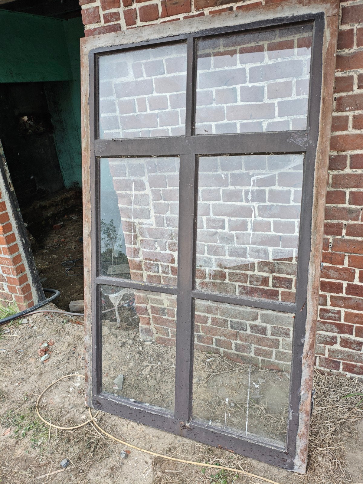 Mooi groot houten raam, enkel glas, 1.10 x 1.82m, Dieren en Toebehoren, Ophalen