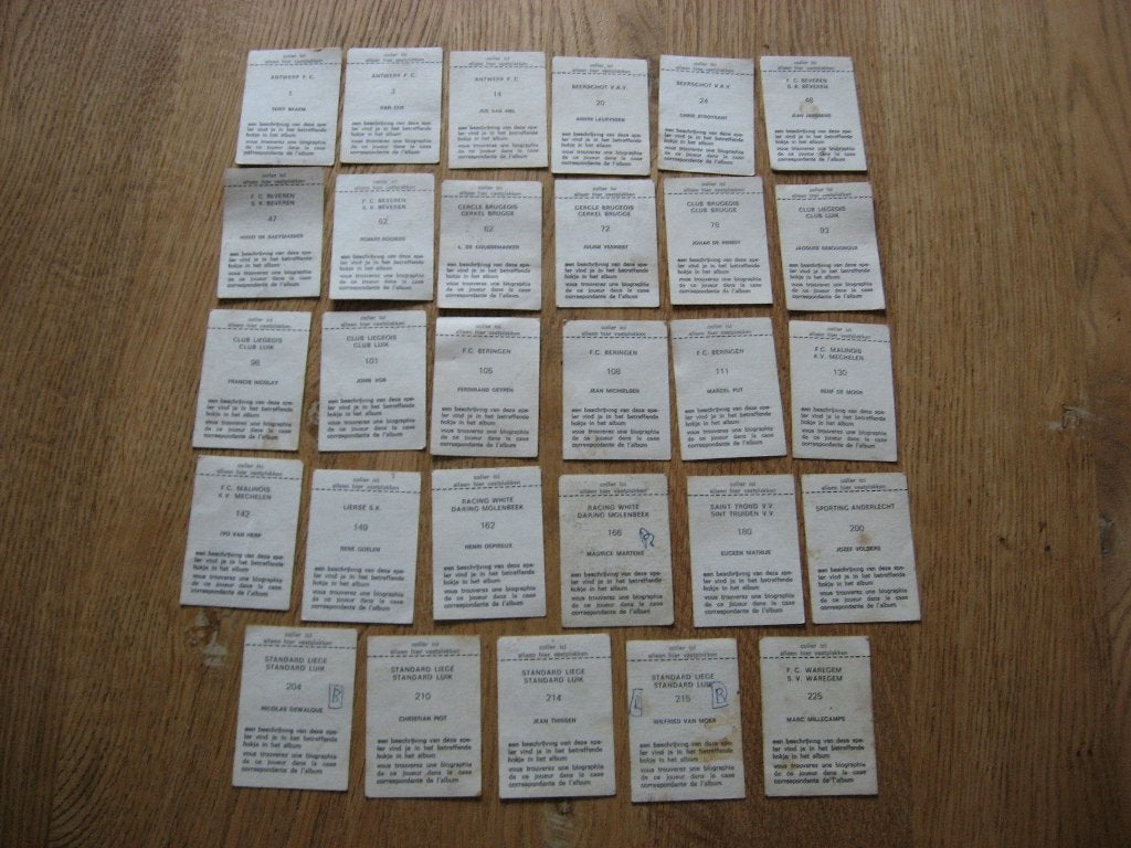 Vintage Vanderhout Chromos Kaartjes 1973-74 Voetbal, Ophalen of Verzenden, Nieuw, Meerdere plaatjes