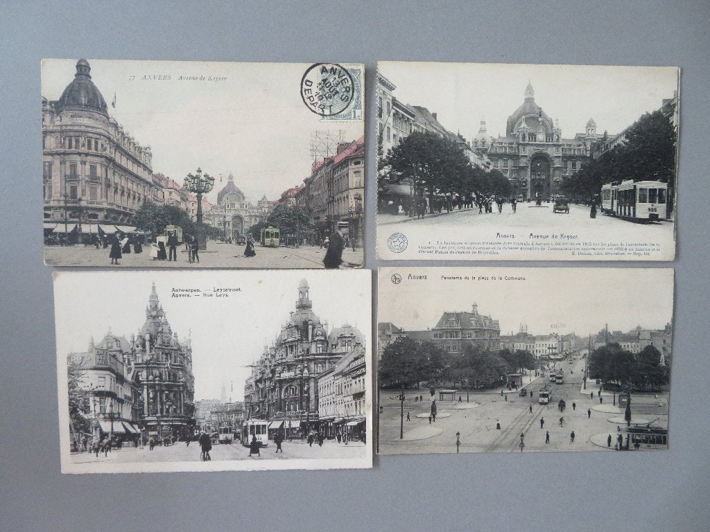 4 oude postkaarten Antwerpen tram stoomtram tramways, Envoi, Comme neuf, Tram, Carte ou Gravure