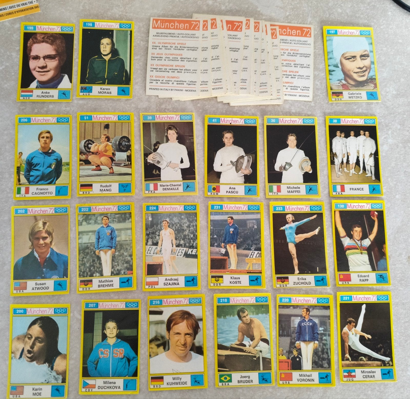 68 originele plaatjes München 72, Verzamelen, Ophalen of Verzenden